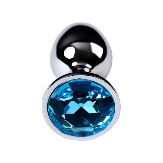 Silver Metal Anal Plug W Topaz Crystal Small Silver Metal Anal Plug w Topaz Crystal Small