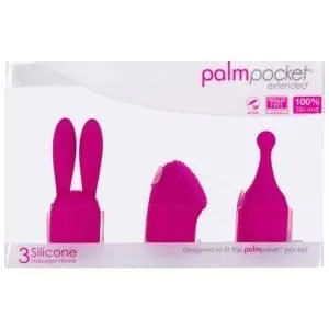 Palmpower Pocket Extended Silicone Massage Heads 3 Pc Set 162700 1 PalmPower Pocket Extended Silicone Massage Heads 3 Pc Set