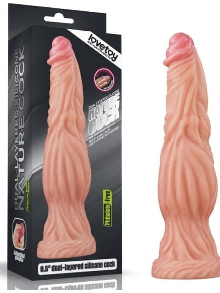 Nature Cock 9.5in Dual Layer Huge ALIEN Silicone Dildo