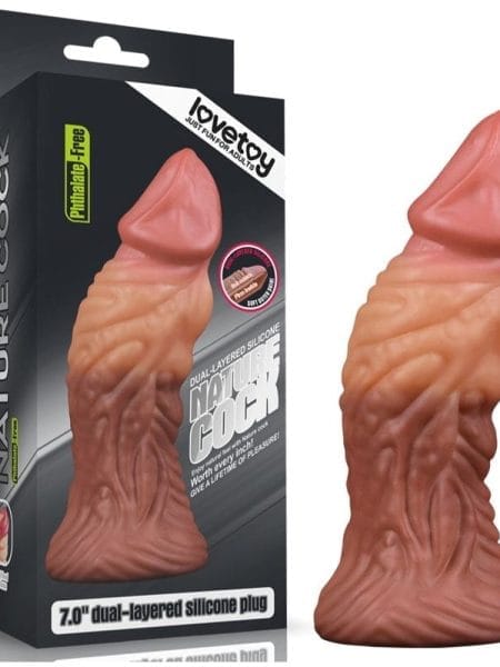 Nature Cock 7in Dual Layer Huge ALIEN Silicone Butt Plug Dildo