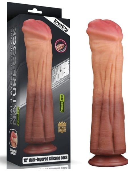 Nature Cock 12in Dual Layer Huge ALIEN Silicone Dildo