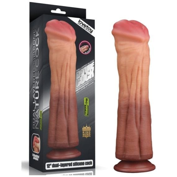 Nature Cock 12in Dual Layer Huge ALIEN Silicone Dildo