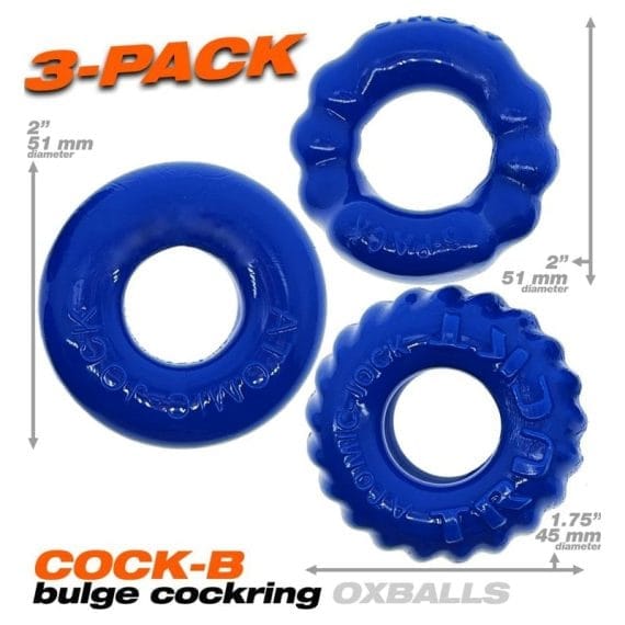 Bonemaker 3 Pc Cockring Set Pool Blue Bonemaker 3 Pc Cockring Set Pool Blue