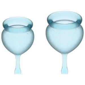 Feel Good Menstrual Cup Light Blue 2Pcs 162830 1 Feel Good Menstrual Cup Light Blue 2pcs
