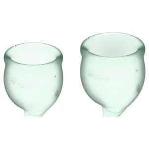 Feel Secure Menstrual Cup Light Green 2Pcs 162834 1 Feel Secure Menstrual Cup Light Green 2pcs