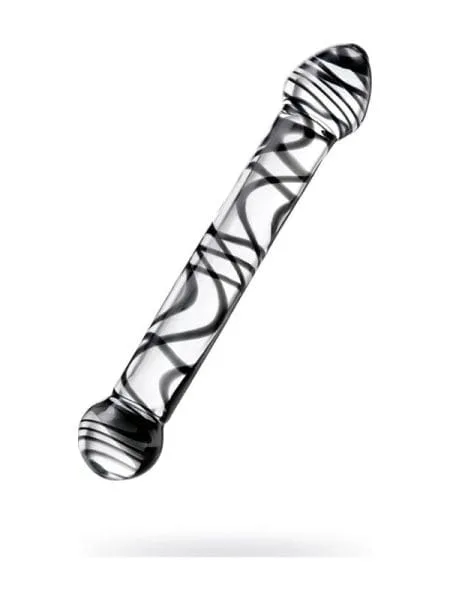 Sexus Glass Dildo Duo Black Swirl 20.5cm