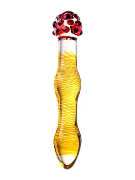 Sexus Glass Dildo Yellow and Red 20.5 cm