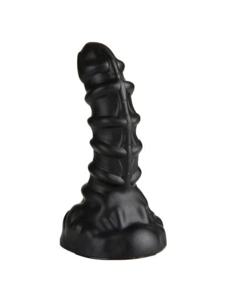 Ribbed Anal Dildo Black Small