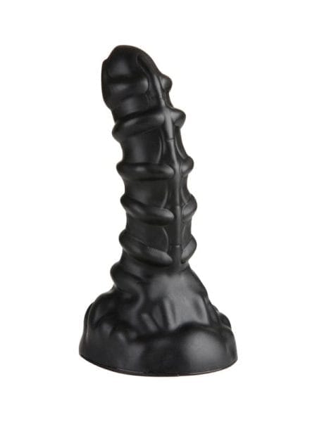 Ribbed Anal Dildo Black Medium