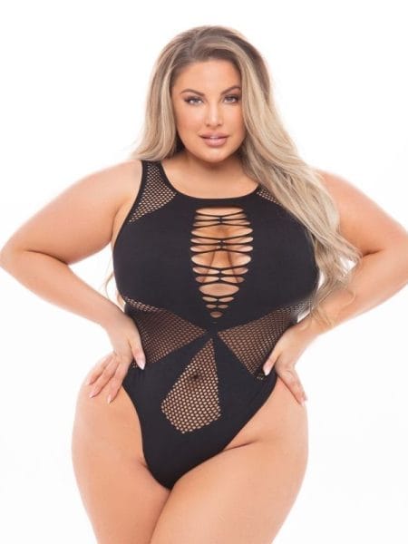 Duchess High Neck Bodysuit Black