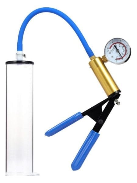 LuxaMax Brass Handle Penis Pump Set w Gauge