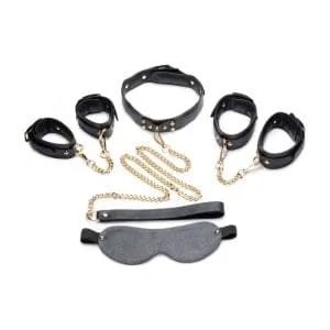 Golden Submission Bondage Set Black 163603 1 Golden Submission Bondage Set Black