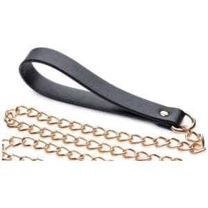 Leashed Lover Black/Gold Chain Leash 163626 1 Leashed Lover Black/Gold Chain Leash