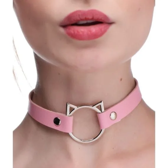 Kinky Kitty Ring Slim Choker Pink Kinky Kitty Ring Slim Choker Pink