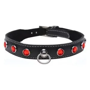 Bling Vixen Leather Choker W Red Rhinestones 163642 1 Bling Vixen Leather Choker w Red Rhinestones