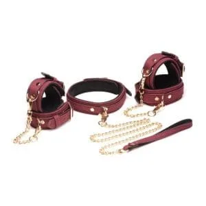 6 Pc Velvet Bondage Set Burgundy 163643 1 6 Pc Velvet Bondage Set Burgundy