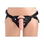 Charmed 7.5" Silicone Dildo w Harness Flesh