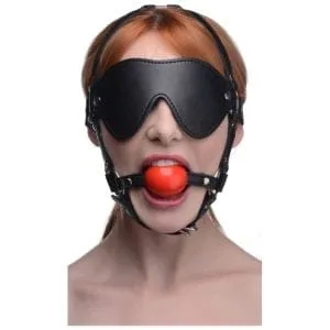 Blindfold Harness W Ball Gag 163670 1 Blindfold Harness w Ball Gag