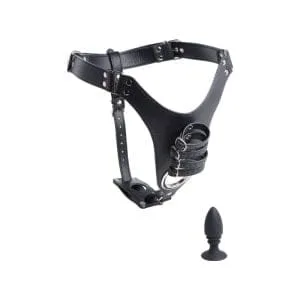 Male Chastity Harness W Anal Plug Black 163672 1 Male Chastity Harness w Anal Plug Black