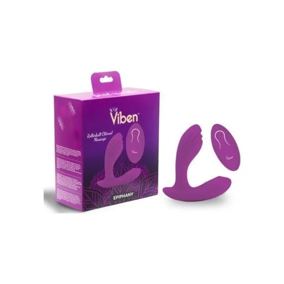 Viben Epiphany Rollerball Dual-Stim Massager W Remote Berry Viben Epiphany Rollerball Dual-Stim Massager w Remote Berry