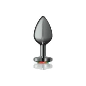 Cheeky Charms Gunmetal Butt Plug W Heart Rainbow Jewel Medium 164012 1 Cheeky Charms Gunmetal Butt Plug w Heart Rainbow Jewel Medium
