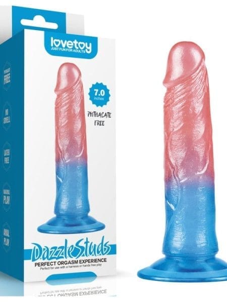 Dazzle Studs Dildo 7in Pink/Blue