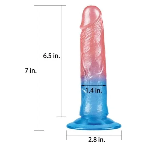 Dazzle Studs Dildo 7In Pink/Blue Dazzle Studs Dildo 7in Pink/Blue