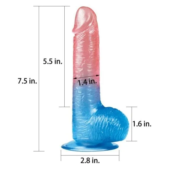 Dazzle Studs Dildo 7.5In Pink/Blue Dazzle Studs Dildo 7.5in Pink/Blue