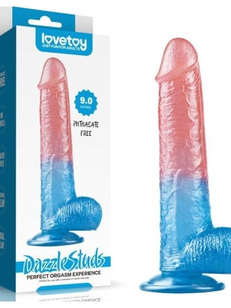 Dazzle Studs Dildo 9in Pink/Blue