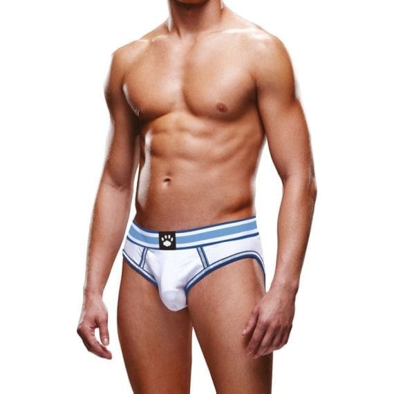 Prowler Open Back Brief White/Blue Prowler Open Back Brief White/Blue