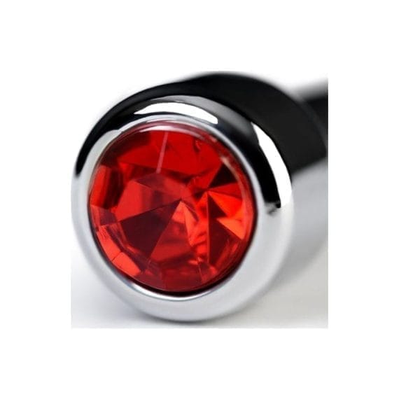 Silver Metal Urethral Plug W Ruby Rhinestone Silver Metal Urethral Plug w Ruby Rhinestone