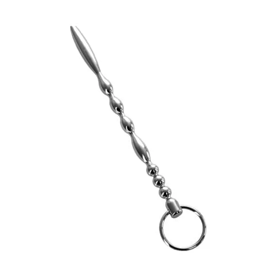 Silver Metal Urethral Plug W Ring Silver Metal Urethral Plug w Ring