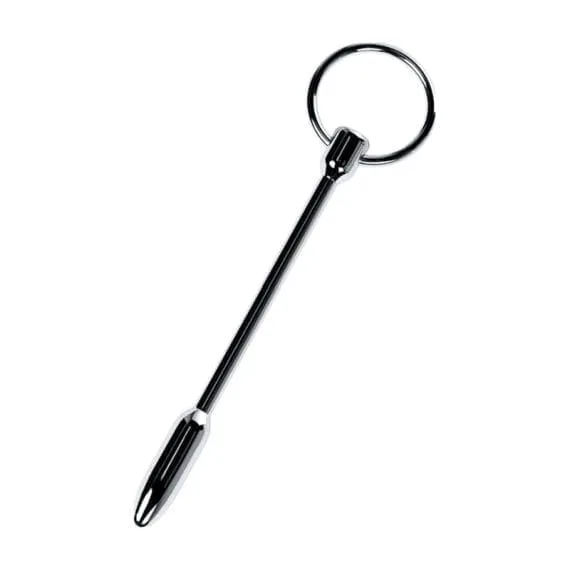 Silver Metal Urethral Plug W Ring Silver Metal Urethral Plug w Ring
