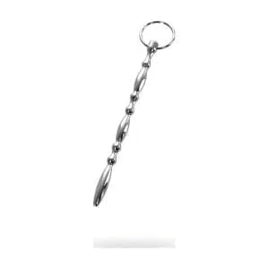 Silver Metal Beaded Urethral Plug W Ring 164421 1 Silver Metal Beaded Urethral Plug w Ring