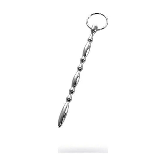 Silver Metal Beaded Urethral Plug W Ring Silver Metal Beaded Urethral Plug w Ring
