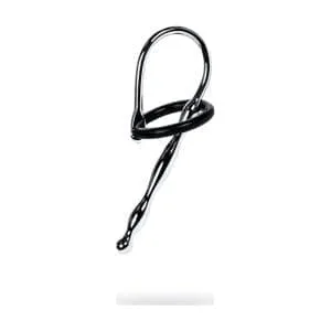 Silver Metal Urethral Plug W Black Silicone Ring 164425 1 Silver Metal Urethral Plug w Black Silicone Ring