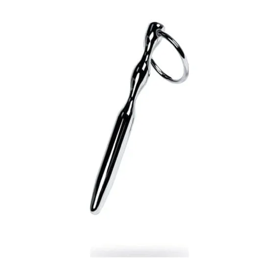 Silver Metal Bullet Shaped Urethral Plug W Ring Silver Metal Bullet Shaped Urethral Plug w Ring