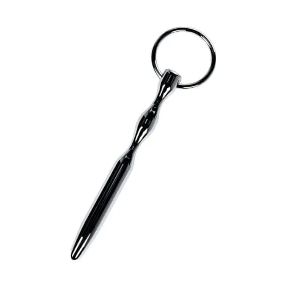 Silver Metal Bullet Shaped Urethral Plug W Ring Silver Metal Bullet Shaped Urethral Plug w Ring