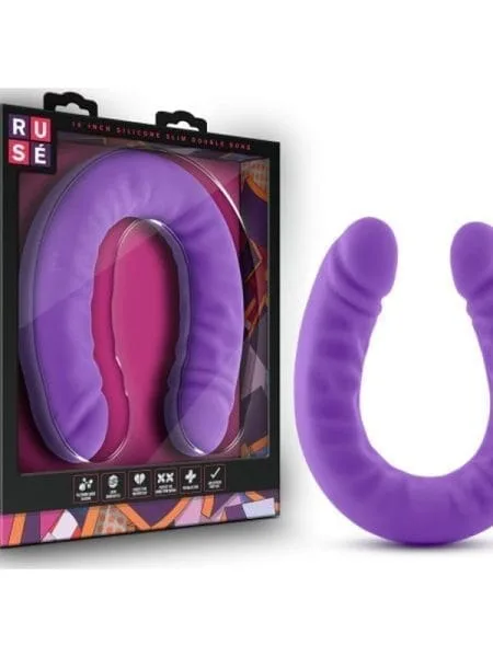 Ruse Silicone Slim 18in Purple Double Dong