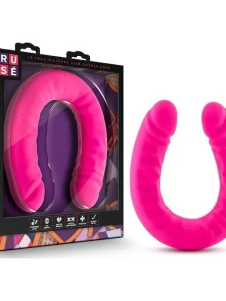 Ruse Silicone Slim 18in Hot Pink Double Dong