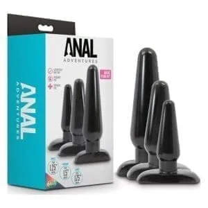 Anal Adventures 3 Pc Basic Plug Kit Black 164512 1 Anal Adventures 3 Pc Basic Plug Kit Black