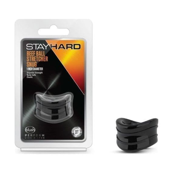 Stay Hard Beef Ball Stretcher Snug 1in Black