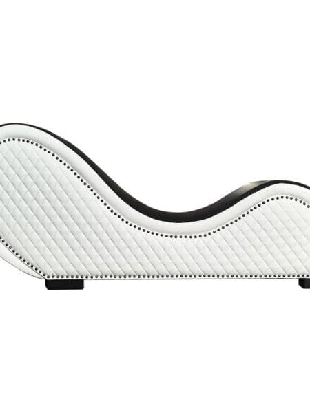 Kama Sutra Chaise Love Lounge Studded and Quilted 2 Tone Black/White