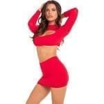 Stop and Stare 2 Pc Skirt Set Black