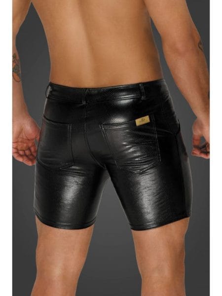 Snake Wetlook Mid Length Shorts with Back Pockets