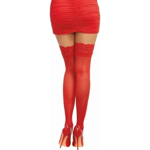 Dreamgirl Lace Top Thigh High Stockings White