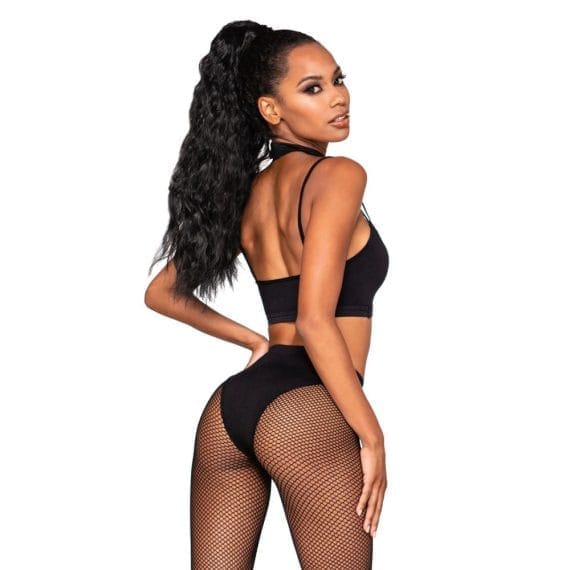 Dreamgirl Bralette &Amp; Pantyhose Bodystocking Set With Snap Neck Closure Dreamgirl Bralette & Pantyhose Bodystocking Set with Snap Neck Closure