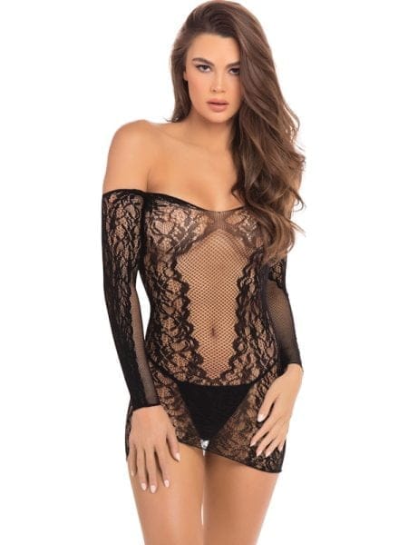 Demure Long Sleeve Mini Dress