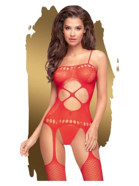 Hot Nightfall Geometric Net Bodystocking