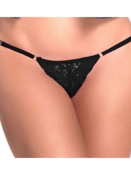 Lace Keyhole Pantie Black